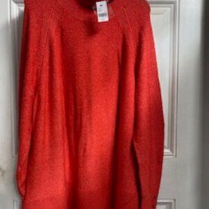 Lane Bryant Sweater Oversized Orange Long Sleeve Button Accent NWT Size 18/20
